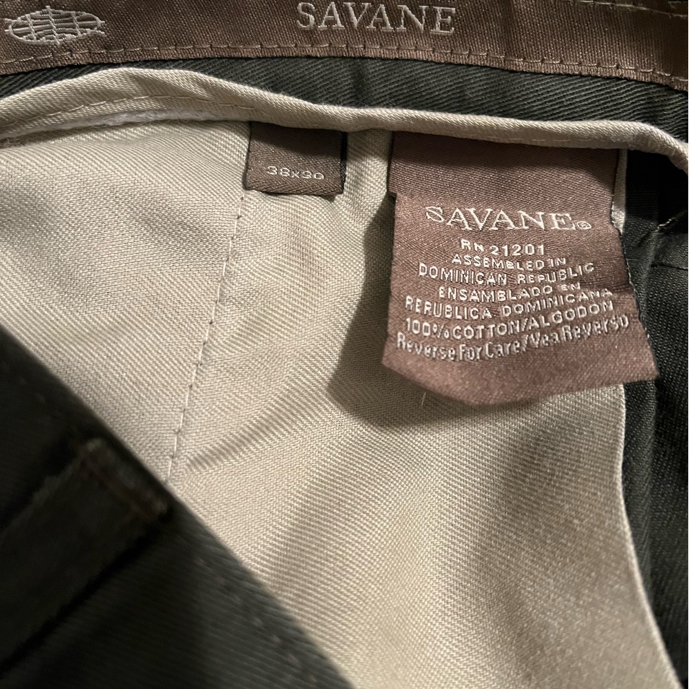 Men's Savane Pants 38x30 Pleated Front Cuffed Leg Cotton - Picture 2 of 9